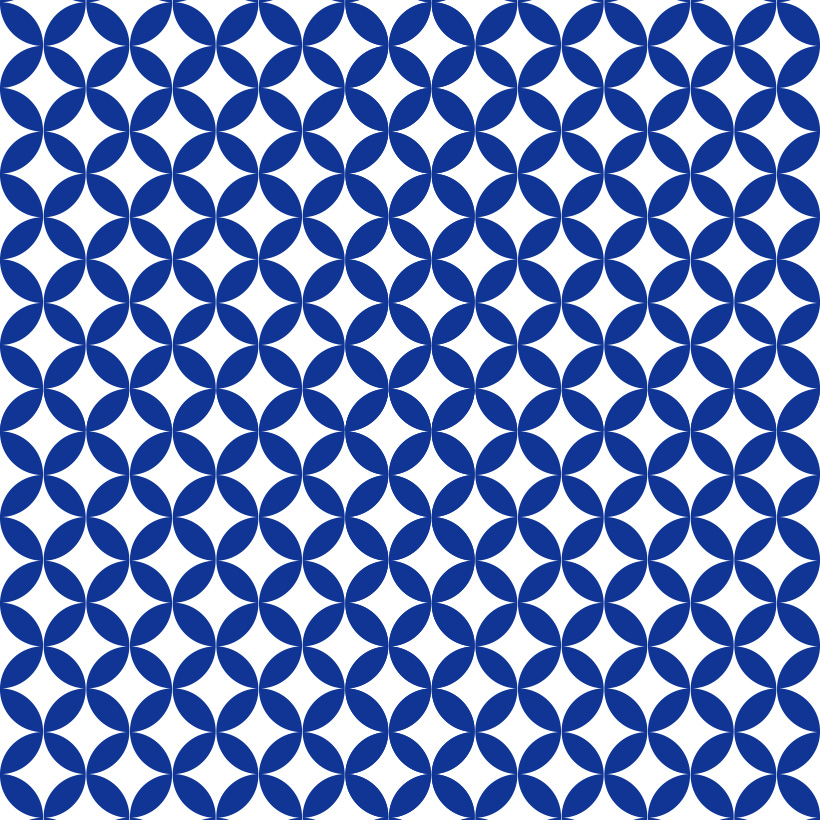 Élément graphique Dessaint Traiteur, motif bleu foncé et blanc