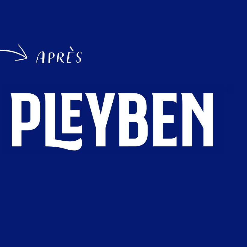 Logo Pleyben après sur fond bleu